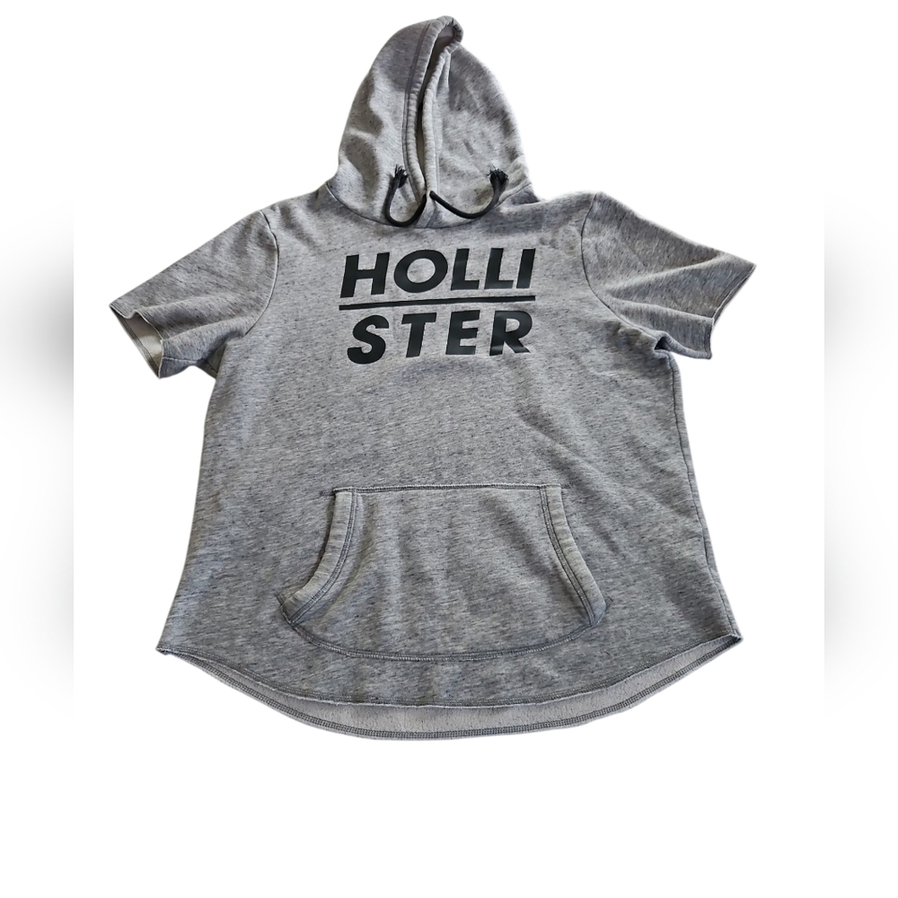 Hollister XL Men's Gray Short Sleeve Hoodie Sweatshirt‎